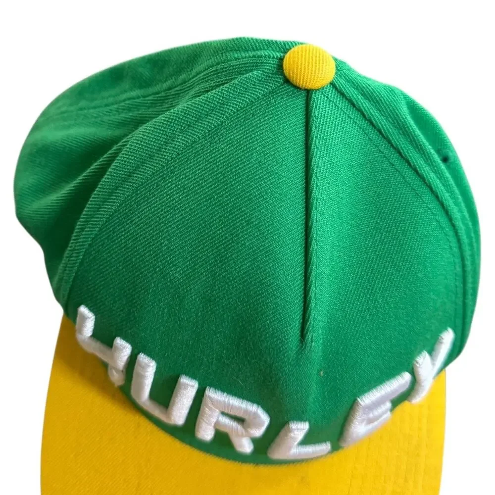 Hurley Classics Yupoong Brasil Brazil Flag Under Brim Ball Cap Wool Blend Green
